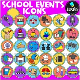 School Events Icons Clip Art Set {Educlips Clipart}