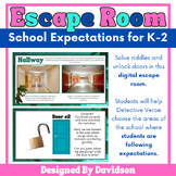 School Expectations Review: Escape Room for Kindergarten &