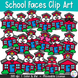 School Faces Clipart | Back to School Emotions Emoji Clip Art