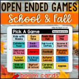 School & Fall Themed Open Ended Games for ANY skill | BOOM CARDS™
