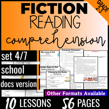 Preview of School Fiction Reading Passages with Comprehension Questions 2nd 3rd Grade Docs