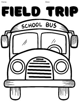 Preview of School Field Trip Coloring Pages