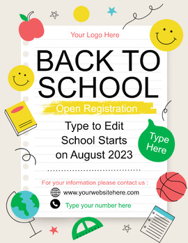 Preview of School Flyer - Fully Customize your Flyer -Ready to Edit & Present No Prep!