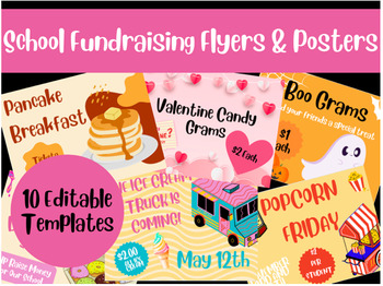 Preview of School Fundraiser EDITABLE Social Media Posts and/or flyers and printables