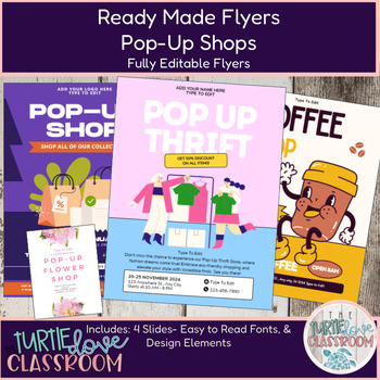 Preview of School Fundraisers & Parent Engagement Flyers (4) Pop-Up Shops Ready to Edit