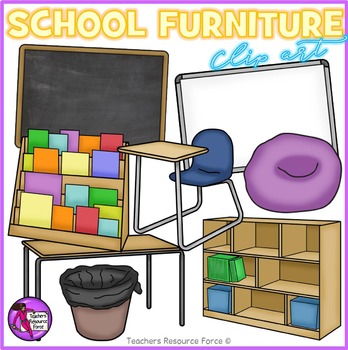 Preview of Classroom Furniture Realistic Clip Art