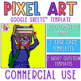 School Girl Commercial Use Pixel Art Template for Google Sheets