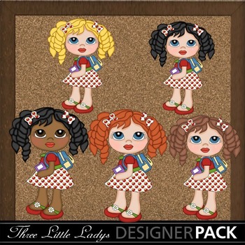 School Girls 2 by Three LittleLadys-Clipart Fairys | TpT