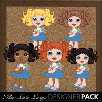 School Girls 3 by Three LittleLadys-Clipart Fairys | TPT