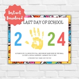 School Handprint Art Craft / Last Day of School /  First D