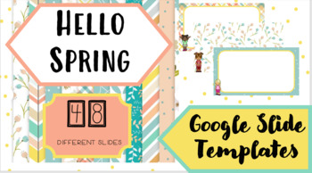 Preview of School "Hello Spring" Theme Google Slide Blank Templates