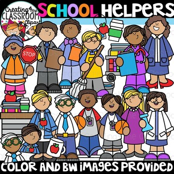 Preview of School Helpers Clipart {School Staff , Teacher Clipart}