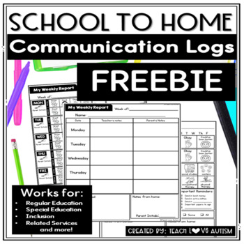 Preview of FREE Editable Daily Weekly Monthly School & Parent Communication Log
