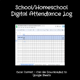 School/Homeschool Attendance Log Spreadsheet