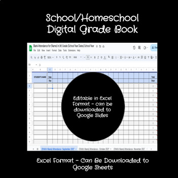 Preview of School Homeschool Yearly Gradebook