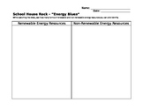 School House Rock "Energy Blues" Worksheet - Electricity