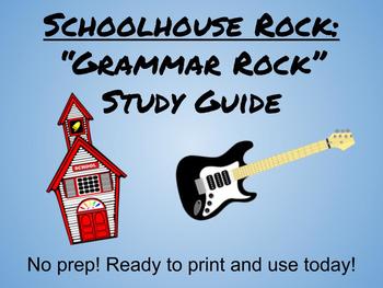 Preview of School House Rock: Grammar Rock Study Guide