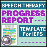 School IEP Speech/Language Therapy Progress Report Templat