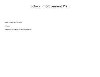 Preview of School Improvement Plan template (editable and fillable resource)