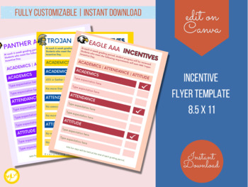 Preview of School Incentive Program Flyer Editable Template | Printable