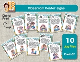 School Kids Classroom Centers Signs, Goal