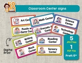 School Kids Classroom Centers Signs, Half