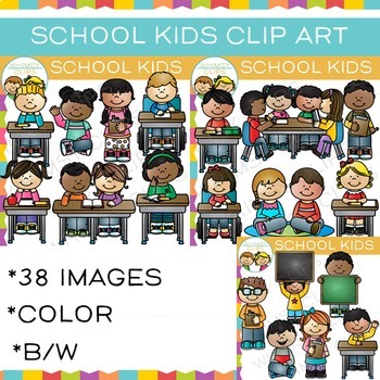 Preview of School Kids Clip Art {Whimsy Clips School Clip Art}