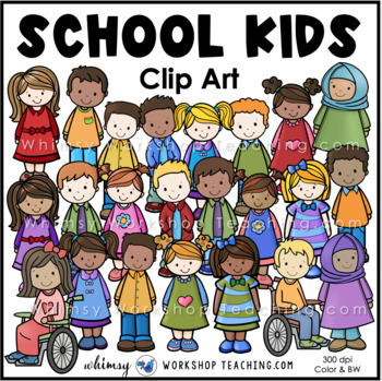 Preview of School Kids Clip Art - Whimsy Workshop Teaching