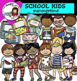 School Kids- summertime clip art