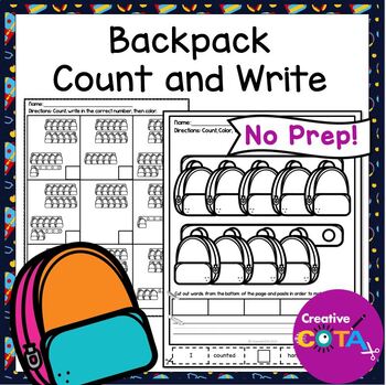 Preview of School Kindergarten Coloring Math & Literacy Center Worksheets & Activities