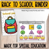 School Adapted Binder Special Education