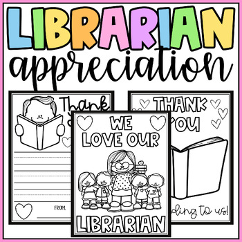 Preview of School Librarian Appreciation Day Thank You Coloring Pages and Writing