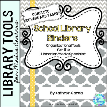 Preview of Library Planner Binders COMPLETE Gray Yellow