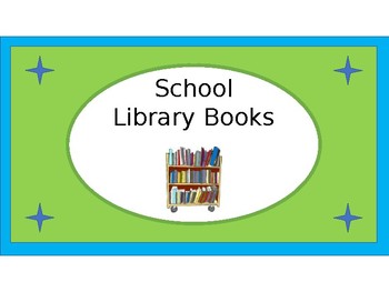 Preview of School Library Books Crate Label - Lime & Teal - with Clipart