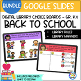 School Library Google Slides, SeeSaw Digital Choice Boards
