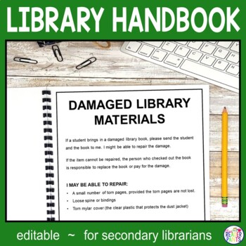Preview of School Library Handbook - Secondary Library Management - Library Policy Manual