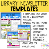 School Library Monthly Newsletter Templates | Print and Digital