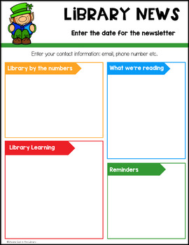 School Library Newsletter Templates Editable and Digital TpT