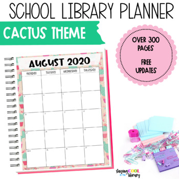Preview of School Library Planner - Cactus Theme