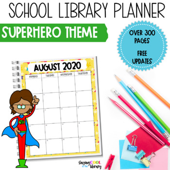 Preview of School Library Planner - Superhero Theme