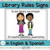 School Library Rules Signs in Spanish and English