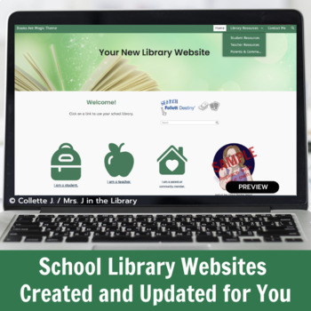 Preview of School Library Website Services & Free Resources to Create a Library Website