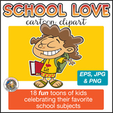 School Love Cartoon Clipart: School and Subjects cartoons 