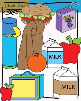 school lunch clipart black and white
