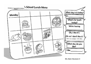 School lunch menu  LearnEnglish Kids