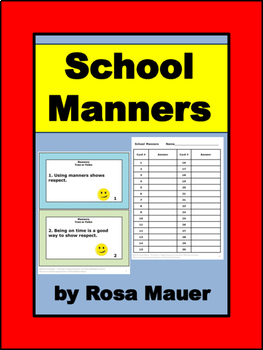 Preview of School Manners True or False Task Cards and Worksheet
