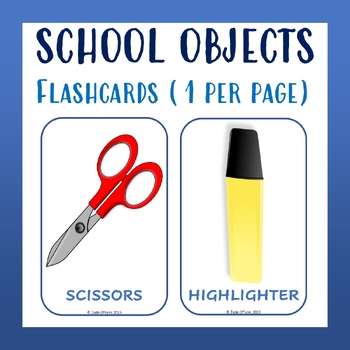 Preview of School Material Flashcards (English)