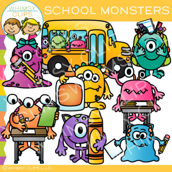 Preview of School Monsters Clip Art
