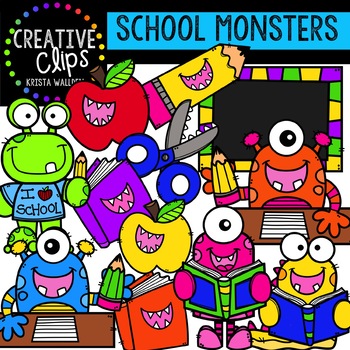 School Monsters: School Clipart {Creative Clips Clipart} | TPT
