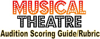 Preview of School Musical Audition Rubric/Scoring Guide